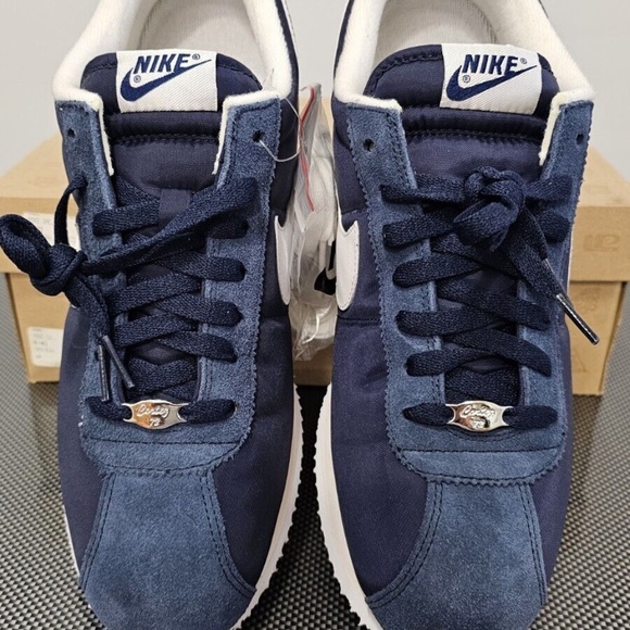 2010 Nike Cortez Basic Nylon ‘06 Suede Midnight Navy Blue White 317249-413 sz-12 - Picture 3 of 8